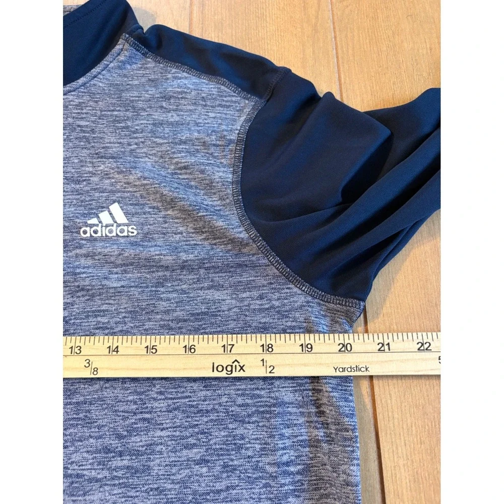 Adidas Golf Pullover Mens Small Navy Blue Heathered 1/4 Zip Sporty Active Preppy